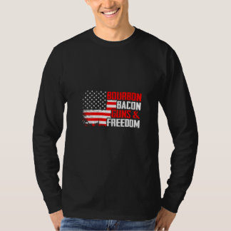 Camiseta Mujeres Bourbon Bacon & Libertad USA Bandera Ameri