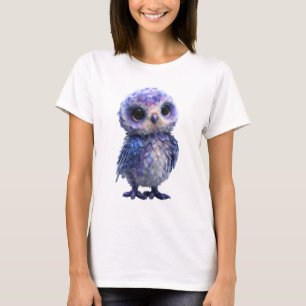 Camiseta Mujeres Búho Bebé Galaxia Celeste Brillante