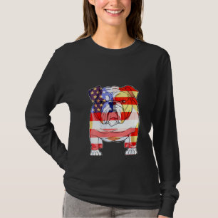 Camiseta Mujeres Bulldog Inglés Merica 4 De Julio Estadouni
