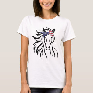 Camiseta Mujeres Caballo Bandana Tee Para Caballo De Caball