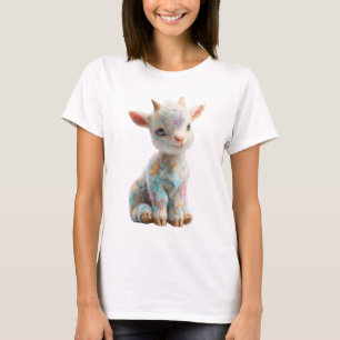 Camiseta Mujeres Cabra Bebé Manchada Pastel Caprichosa