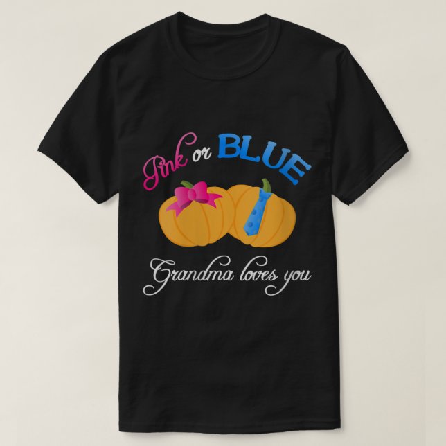 Camiseta Mujeres Calabaza Género Revelar Abuela Te ama Caer (Diseño del anverso)