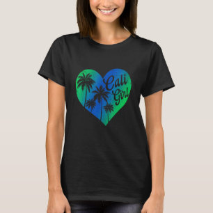 Camiseta Mujeres Cali Chica Vintage California Heart Palm T