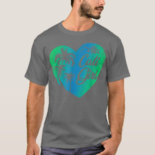 Camiseta Mujeres Cali Chica Vintage California Heart Palm T