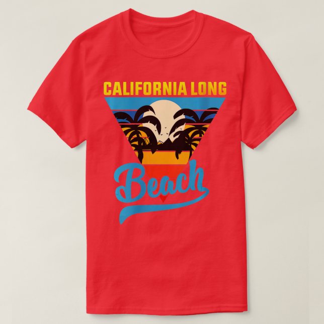 Camiseta Mujeres California Long Beach Sand Surf and Summer (Diseño del anverso)