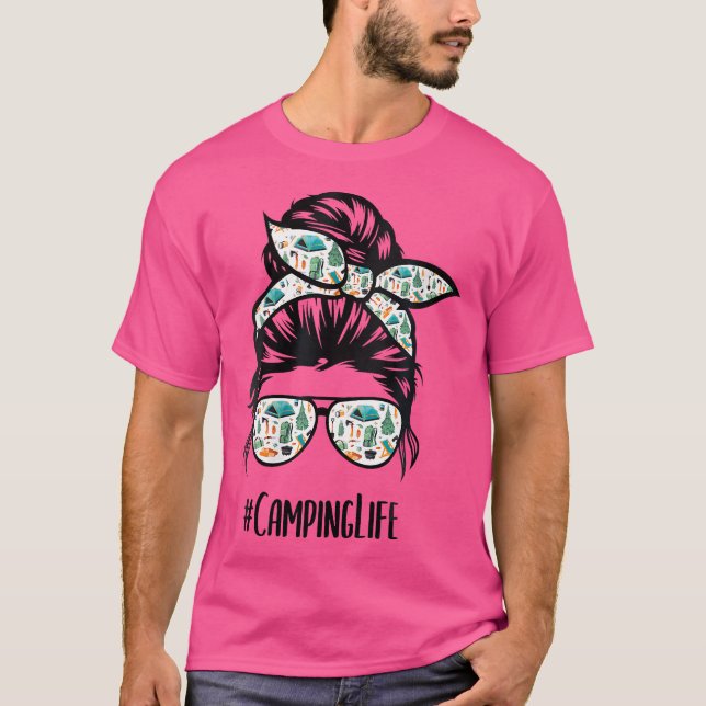 Camiseta Mujeres Caminando La Vida Desordenada Bun Hair El  (Anverso)