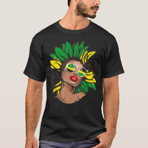 Camiseta Mujeres Camisas Afro Hair Jamaica Melanin Negro Ja