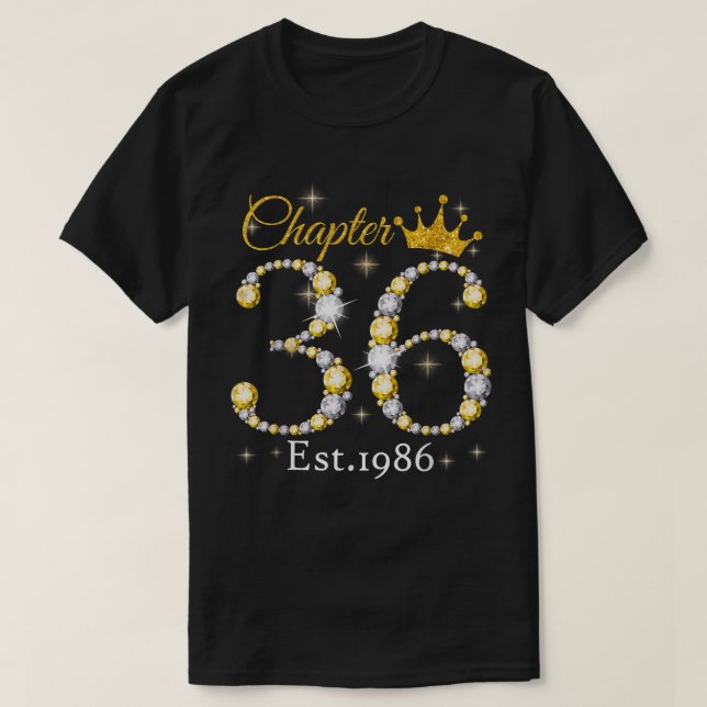 Camiseta Mujeres Capítulo 36 EST 1986 36 años 36º nacimient (Diseño del anverso)