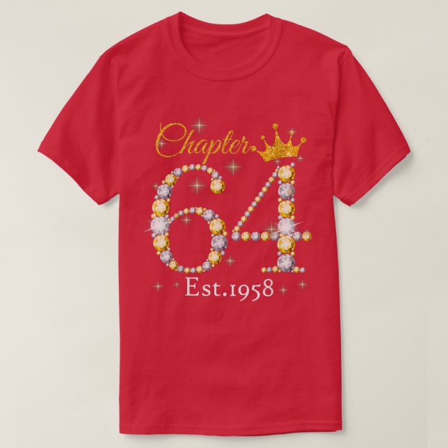Camiseta Mujeres Capítulo 64 EST 1958 64 años 64º nacimient (Diseño del anverso)
