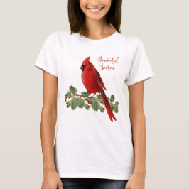 Camiseta Mujeres cardinales rojas de las vacaciones del