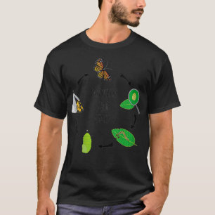 Camiseta Mujeres Caterpillar Mariposa Ciclo de Vida Biologí