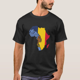 Camiseta Mujeres Chad Bandera de Chad Mapa étnico de Áfri