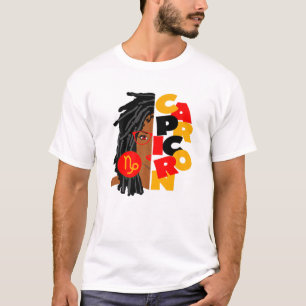 Camiseta Mujeres Chica de Gemini Afro Locs Chica Zodiac Rót