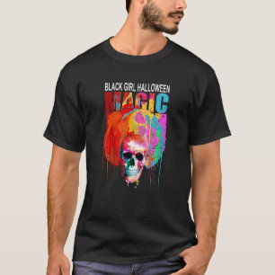 Camiseta Mujeres Chica Negro Halloween Magic Melanin Brown
