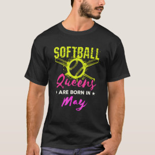 Camiseta Mujeres Chicas de cumpleaños de Softball Damas de