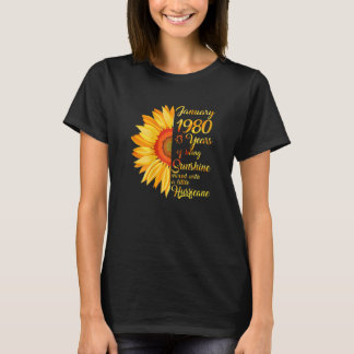 Camiseta Mujeres Chicas de enero 1980 43er cumpleaños 43 añ