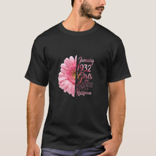 Camiseta Mujeres Chicas De Enero De 1932 90º Regalos De Cum