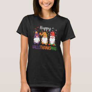 Camiseta Mujeres Chicas de Halloween de Cute Gnomes Fall Fe