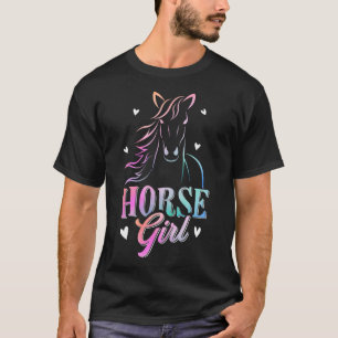 Camiseta Mujeres Chicas de la equitación montando caballo L