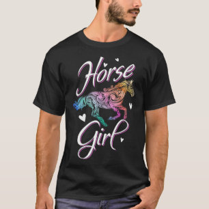 Camiseta Mujeres Chicas de la equitación montando caballo L