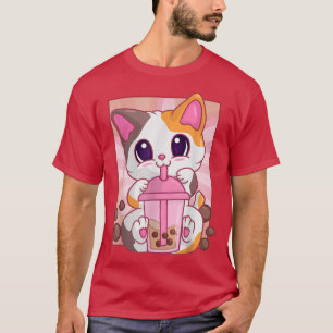 Camiseta Mujeres Chicas de té Boba con burbujas, Anime Kawa