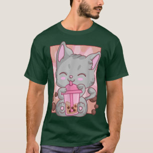 Camiseta Mujeres Chicas del gato Anime Maneki Neko, Kawaii 