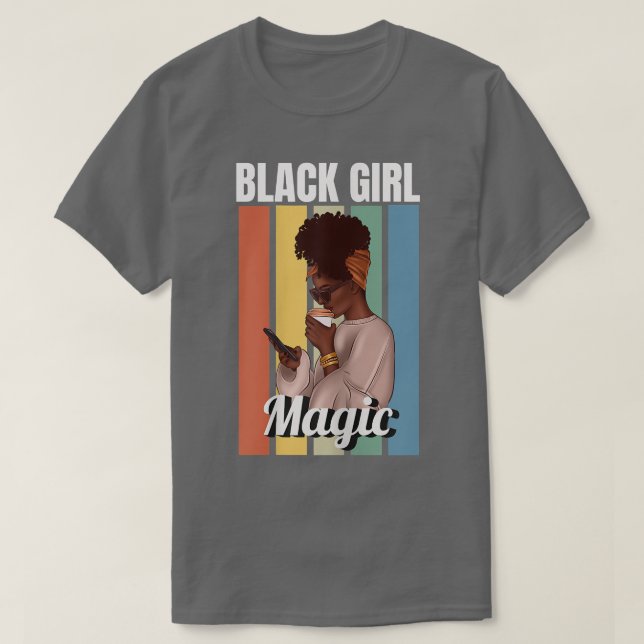 Camiseta Mujeres Chicas negras Magia Melanin Mujeres Chica  (Diseño del anverso)