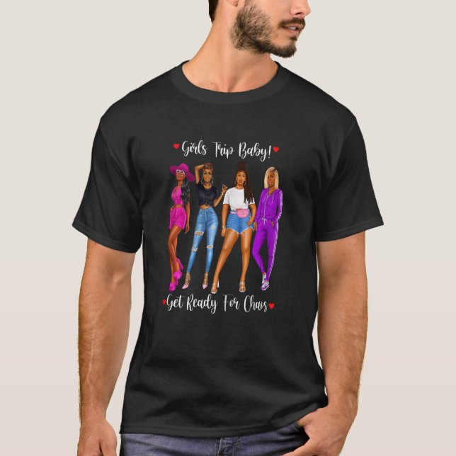 Camiseta Mujeres Chicas negras recorren la cantidad de vaca (Anverso)