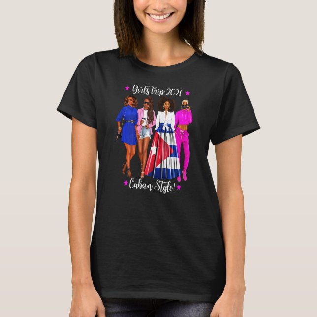 Camiseta Mujeres Chicas recorren vacaciones al estilo cuban (Anverso)