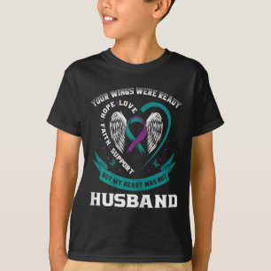 Camiseta Mujeres Cinta púrpura Verde azulada Mujer Concienc