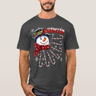 Camiseta Mujeres cómicas Navidades mawmaw Snowman con Candy