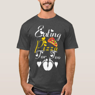 Camiseta Mujeres Comiendo Pizza Por Dos Embarazo Gracioso A