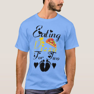 Camiseta Mujeres Comiendo Pizza Por Dos Embarazo Gracioso A