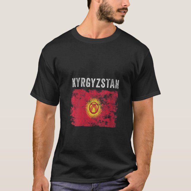 Camiseta Mujeres con bandera de Kirguistán Hombres con prob (Anverso)