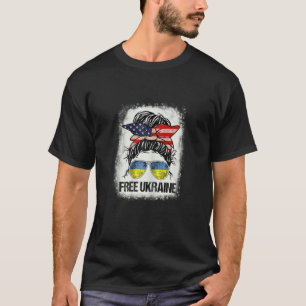 Camiseta Mujeres con bandera ucraniana norteamericana liber