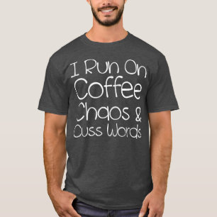 Camiseta Mujeres Con Caos En El Café Y Palabras Graciosas
