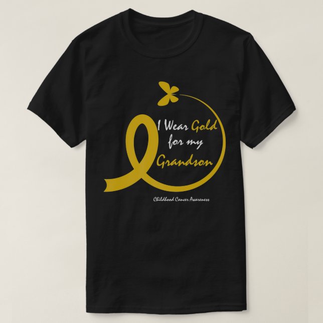 Camiseta Mujeres Con Las Que Uso Oro Para El Cáncer Infanti (Diseño del anverso)