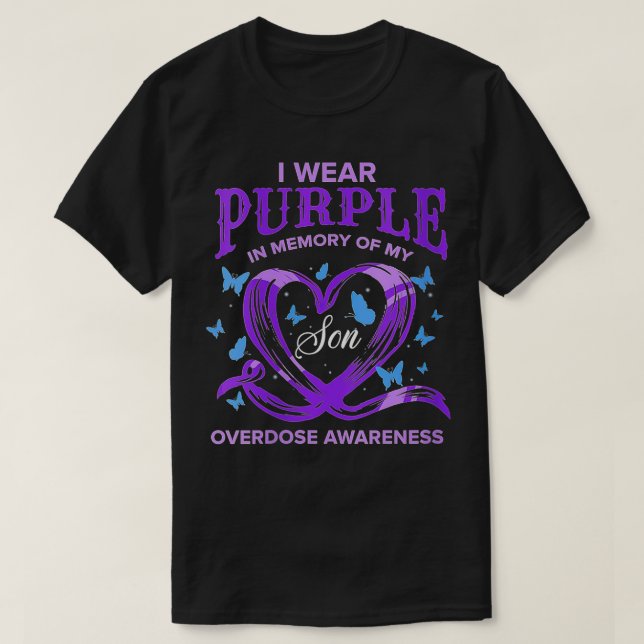 Camiseta Mujeres Con Las Que Uso Púrpura Por Mi Hijo Concie (Diseño del anverso)