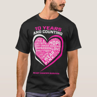 Camiseta Mujeres Con Las Que Uso Superviviente Rosa De 10 A