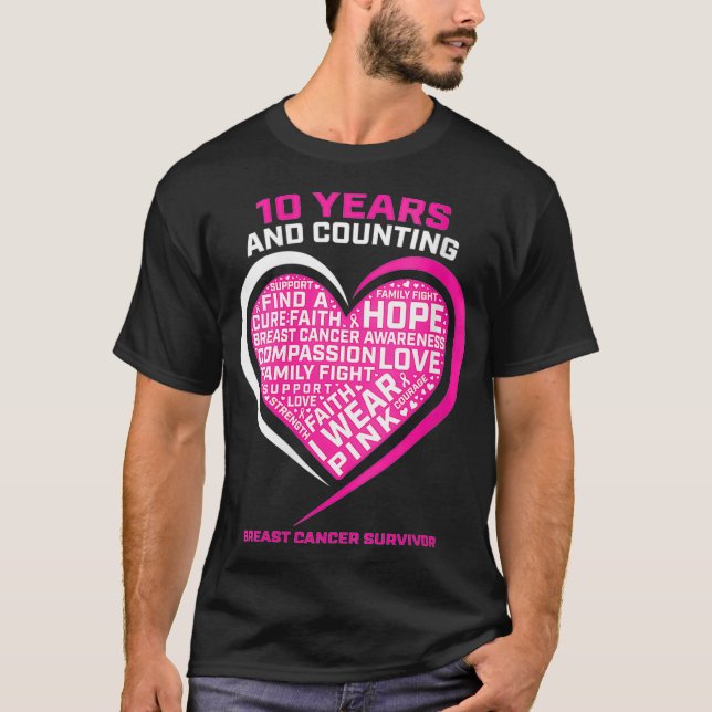 Camiseta Mujeres Con Las Que Uso Superviviente Rosa De 10 A (Anverso)