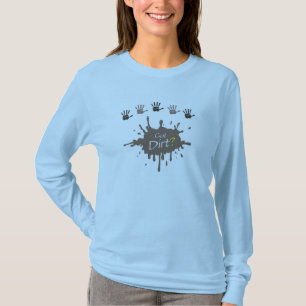 Camiseta Mujeres conseguidas la manga larga de la suciedad