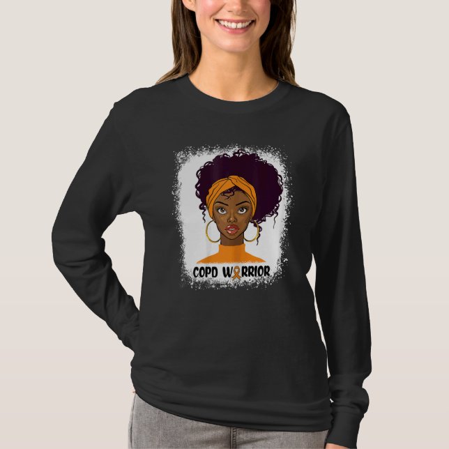 Camiseta Mujeres Copd Guerrero Curly Cabello Natural Afro Á (Anverso)