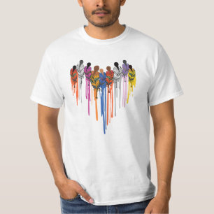 Camiseta Mujeres Corazón Forma Acuarela Nativo Americano