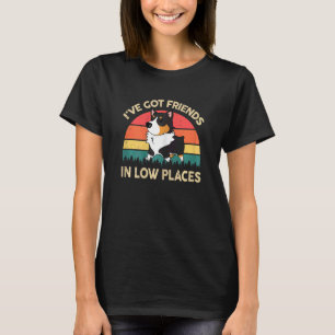 Camiseta Mujeres Corgi Tengo Amigos En Lugar Baja Tricolo
