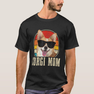 Camiseta Mujeres Corgis Mamá Vintage Gafas De Sol Gracioso