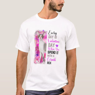 Camiseta Mujeres Cornish Rex Cat Mom Día de San Valentín Ca