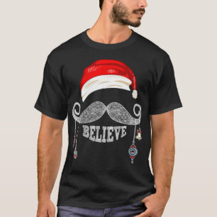 Camiseta Mujeres creen que Navidades Santa Mustache con Orn