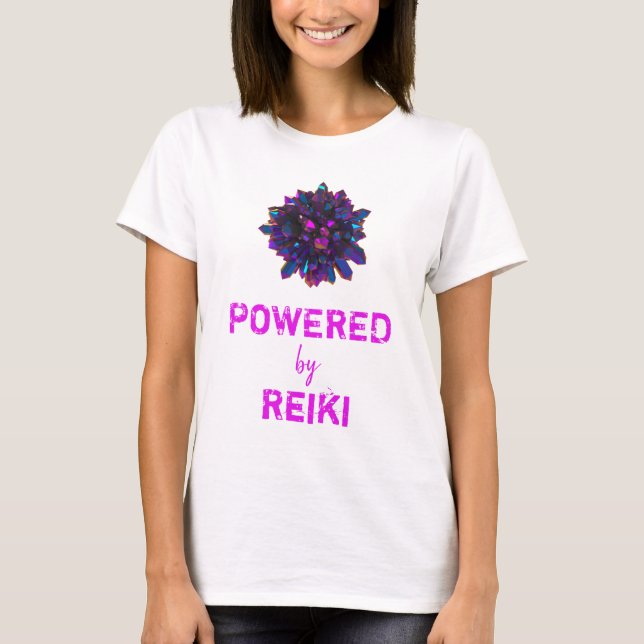 Camiseta Mujeres cristalinas púrpuras rosadas de la esfera (Anverso)