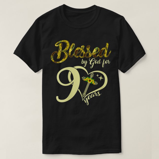 Camiseta Mujeres Cristianas De Girasol De 90 Años (Diseño del anverso)