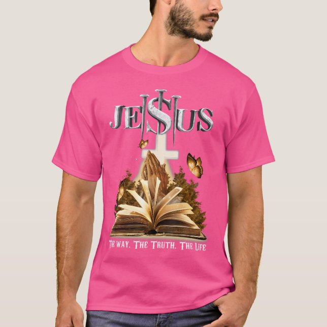 Camiseta Mujeres Cristianas Hombres Niños Jesús El Camino A (Anverso)